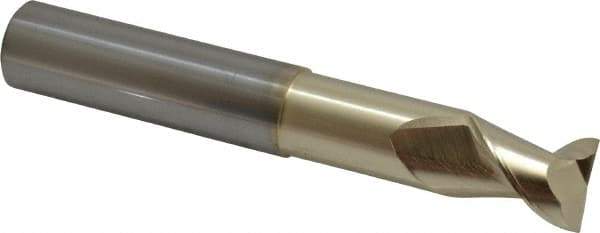 Accupro - 3/4", 1" LOC, 3/4" Shank Diam, 5" OAL, 2 Flute, Solid Carbide Square End Mill - Single End, ZrN Finish, Spiral Flute, 45° Helix, Centercutting, Right Hand Cut, Right Hand Flute - USA Tool & Supply