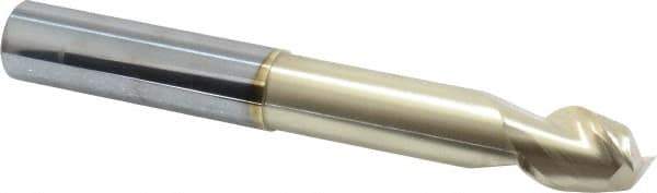 Accupro - 3/4", 1" LOC, 3/4" Shank Diam, 6" OAL, 2 Flute, Solid Carbide Square End Mill - Single End, ZrN Finish, Spiral Flute, 45° Helix, Centercutting, Right Hand Cut, Right Hand Flute - USA Tool & Supply
