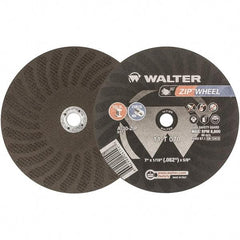 WALTER Surface Technologies - 7" 30 Grit Aluminum Oxide Cutoff Wheel - 1/16" Thick, 5/8" Arbor, 8,600 Max RPM, Use with Circular Saws - USA Tool & Supply
