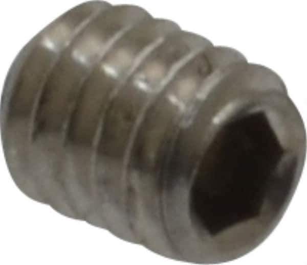 Value Collection - M2.5x0.45 Metric Coarse, 3mm OAL, Cup Point Set Screw - Grade 18-8 & Austenitic A2 Stainless Steel, 1.3mm Key - USA Tool & Supply