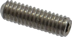 Value Collection - M2.5x0.45 Metric Coarse, 8mm OAL, Cup Point Set Screw - Grade 18-8 & Austenitic A2 Stainless Steel, 1.3mm Key - USA Tool & Supply