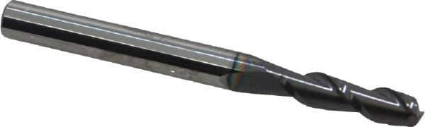 Accupro - 11/64", 5/8" LOC, 3/16" Shank Diam, 2" OAL, 2 Flute, Solid Carbide Square End Mill - Single End, AlTiN Finish, Spiral Flute, 40° Helix, Centercutting, Right Hand Cut, Right Hand Flute - USA Tool & Supply