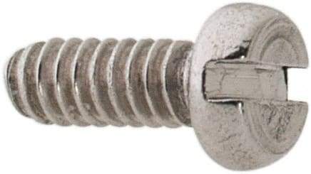 Value Collection - M1.6x0.35 Metric Coarse, 4mm Length Under Head Slotted Drive Machine Screw - Pan Head, Grade 18-8 & A2 Stainless Steel, Uncoated, Without Washer - USA Tool & Supply