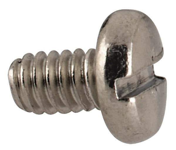 Value Collection - M2x0.40 Metric Coarse, 3mm Length Under Head Slotted Drive Machine Screw - Pan Head, Grade 18-8 & A2 Stainless Steel, Uncoated, Without Washer - USA Tool & Supply