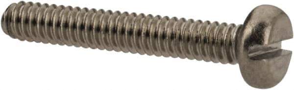 Value Collection - M2x0.40 Metric Coarse, 12mm Length Under Head Slotted Drive Machine Screw - Pan Head, Grade 18-8 & A2 Stainless Steel, Uncoated, Without Washer - USA Tool & Supply