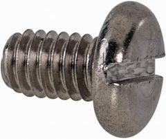 Value Collection - M2.5x0.45 Metric Coarse, 4mm Length Under Head Slotted Drive Machine Screw - Pan Head, Grade 18-8 & A2 Stainless Steel, Uncoated, Without Washer - USA Tool & Supply