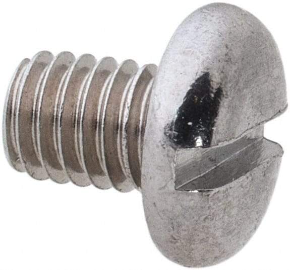 Value Collection - M3x0.50 Metric Coarse, 4mm Length Under Head Slotted Drive Machine Screw - Pan Head, Grade 18-8 & A2 Stainless Steel, Uncoated, Without Washer - USA Tool & Supply