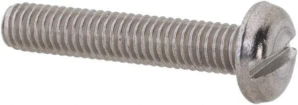 Value Collection - M3x0.50 Metric Coarse, 16mm Length Under Head Slotted Drive Machine Screw - Pan Head, Grade 18-8 & A2 Stainless Steel, Uncoated, Without Washer - USA Tool & Supply