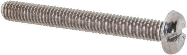 Value Collection - M3x0.50 Metric Coarse, 25mm Length Under Head Slotted Drive Machine Screw - Pan Head, Grade 18-8 & A2 Stainless Steel, Uncoated, Without Washer - USA Tool & Supply