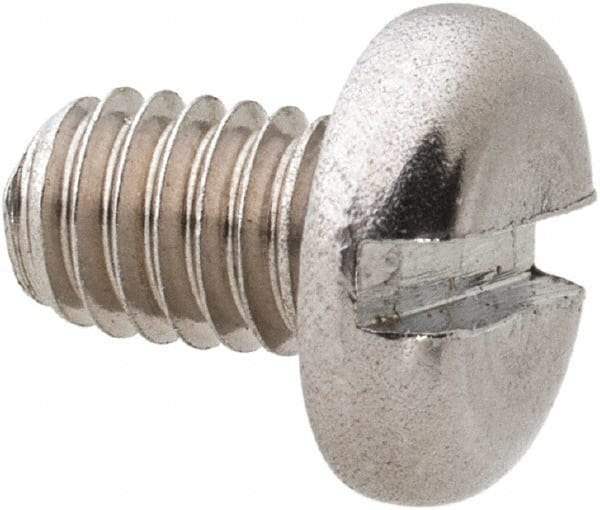 Value Collection - M3.5x0.60 Metric Coarse, 5mm Length Under Head Slotted Drive Machine Screw - Pan Head, Grade 18-8 & A2 Stainless Steel, Uncoated, Without Washer - USA Tool & Supply