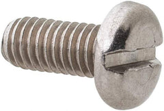 Value Collection - M3.5x0.60 Metric Coarse, 8mm Length Under Head Slotted Drive Machine Screw - Pan Head, Grade 18-8 & A2 Stainless Steel, Uncoated, Without Washer - USA Tool & Supply