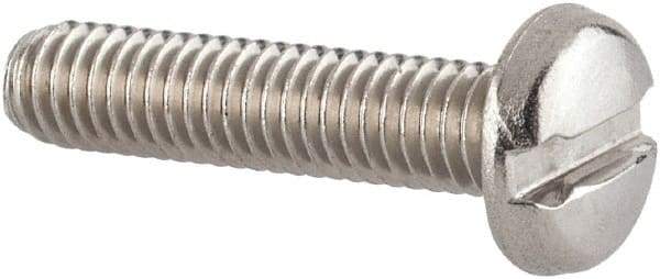 Value Collection - M3.5x0.60 Metric Coarse, 16mm Length Under Head Slotted Drive Machine Screw - Pan Head, Grade 18-8 & A2 Stainless Steel, Uncoated, Without Washer - USA Tool & Supply