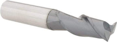 Accupro - 7/16", 1" LOC, 7/16" Shank Diam, 2-3/4" OAL, 2 Flute, Solid Carbide Square End Mill - Single End, AlTiN Finish, Spiral Flute, 40° Helix, Centercutting, Right Hand Cut, Right Hand Flute - USA Tool & Supply