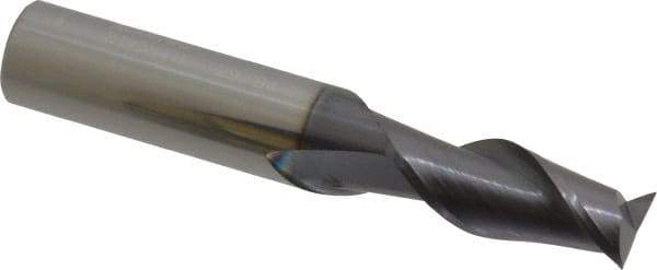 Accupro - 29/64", 1" LOC, 1/2" Shank Diam, 3" OAL, 2 Flute, Solid Carbide Square End Mill - Single End, AlTiN Finish, Spiral Flute, 40° Helix, Centercutting, Right Hand Cut, Right Hand Flute - USA Tool & Supply