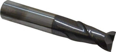 Accupro - 1/2", 1" LOC, 1/2" Shank Diam, 3" OAL, 2 Flute, Solid Carbide Square End Mill - Single End, AlTiN Finish, Spiral Flute, 40° Helix, Centercutting, Right Hand Cut, Right Hand Flute - USA Tool & Supply