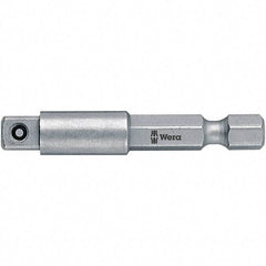 Wera - Socket Adapters & Universal Joints Type: Square-Drive to Hex Bit Adapter Male Size: 1/4 - USA Tool & Supply