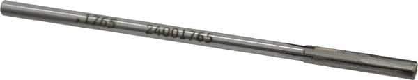 Made in USA - 0.1765" Carbide-Tipped 4 Flute Chucking Reamer - Straight Flute, 0.151" Straight Shank, 1" Flute Length, 4" OAL - USA Tool & Supply