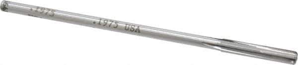 Made in USA - 0.1975" Carbide-Tipped 4 Flute Chucking Reamer - Straight Flute, 11/64" Straight Shank, 1-1/8" Flute Length, 4-1/2" OAL - USA Tool & Supply