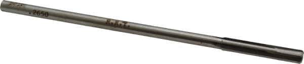 Made in USA - 0.265" Carbide-Tipped 4 Flute Chucking Reamer - Straight Flute, 15/64" Straight Shank, 1-1/2" Flute Length, 6" OAL - USA Tool & Supply