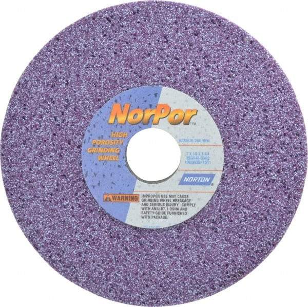 Norton - 7" Diam x 1-1/4" Hole x 1/2" Thick, G Hardness, 46 Grit Surface Grinding Wheel - Ceramic, Type 1, Coarse Grade, 3,600 Max RPM, Vitrified Bond, No Recess - USA Tool & Supply