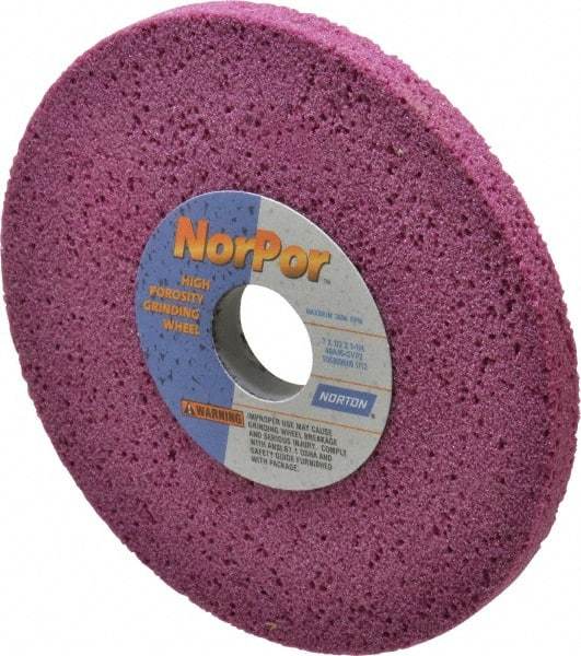Norton - 7" Diam x 1-1/4" Hole x 1/2" Thick, G Hardness, 46 Grit Surface Grinding Wheel - Aluminum Oxide, Type 1, Coarse Grade, 3,600 Max RPM, Vitrified Bond, No Recess - USA Tool & Supply