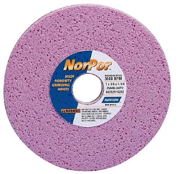 Norton - 14" Diam x 5" Hole x 2" Thick, H Hardness, 46 Grit Surface Grinding Wheel - Aluminum Oxide, Type 5, Coarse Grade, 2,320 Max RPM, Vitrified Bond, One-Side Recess - USA Tool & Supply