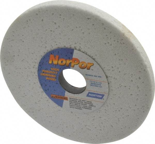 Norton - 7" Diam x 1-1/4" Hole x 1/2" Thick, G Hardness, 46 Grit Surface Grinding Wheel - Aluminum Oxide, Type 1, Coarse Grade, 3,600 Max RPM, Vitrified Bond, No Recess - USA Tool & Supply