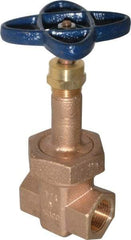 NIBCO - 3/4" Pipe, Class 200, Threaded Bronze Alloy Solid Wedge Rising Stem Gate Valve - 400 WOG, 200 WSP, Union Bonnet - USA Tool & Supply