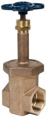 NIBCO - 2" Pipe, Class 300, Threaded Bronze Alloy Solid Wedge Rising Stem Gate Valve - 600 WOG, 300 WSP, Union Bonnet - USA Tool & Supply