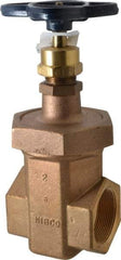 NIBCO - 2" Pipe, Class 300, Threaded Bronze Alloy Solid Wedge Stem Gate Valve - 600 WOG, 300 WSP, Union Bonnet - USA Tool & Supply