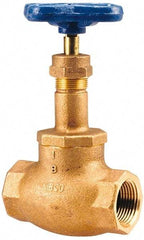 NIBCO - 1" Pipe, Threaded Ends, Bronze Integral Globe Valve - PTFE Disc, Screw-In Bonnet, 200 psi WOG, 125 psi WSP, Class 125 - USA Tool & Supply