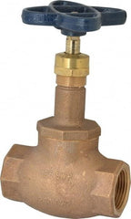 NIBCO - 1" Pipe, Threaded Ends, Bronze Integral Globe Valve - Bronze Disc, Screw-In Bonnet, 200 psi WOG, 125 psi WSP, Class 125 - USA Tool & Supply