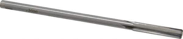 Made in USA - 0.309" Carbide-Tipped 4 Flute Chucking Reamer - Straight Flute, 9/32" Straight Shank, 1-1/2" Flute Length, 6" OAL - USA Tool & Supply