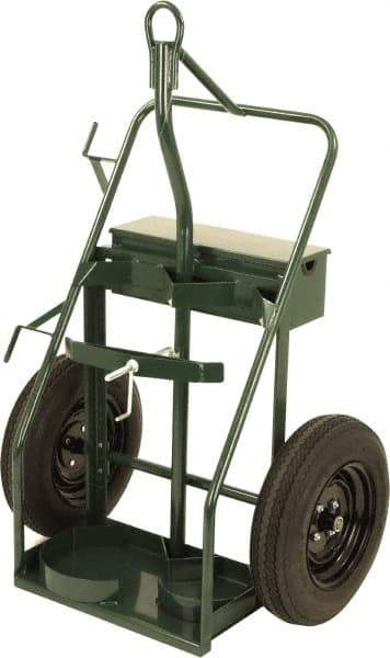 Harper Trucks - 800 Lb Capacity 60" OAH Cylinder Truck - Swept Back, Continuous Handle, Steel, Pneumatic Wheels - USA Tool & Supply