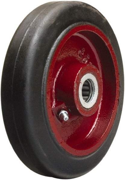 Hamilton - 6 Inch Diameter x 1-1/2 Inch Wide, Rubber on Cast Iron Caster Wheel - 280 Lb. Capacity, 1-3/4 Inch Hub Length, 1/2 Inch Axle Diameter, Straight Roller Bearing - USA Tool & Supply