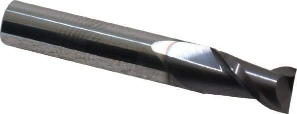 Accupro - 5/16", 1/2" LOC, 5/16" Shank Diam, 2" OAL, 2 Flute, Solid Carbide Square End Mill - Single End, AlTiN Finish, Spiral Flute, 40° Helix, Centercutting, Right Hand Cut, Right Hand Flute - USA Tool & Supply