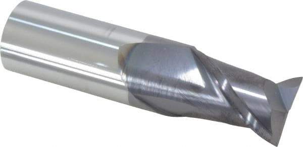 Accupro - 3/4", 1" LOC, 3/4" Shank Diam, 3" OAL, 2 Flute, Solid Carbide Square End Mill - Single End, AlTiN Finish, Spiral Flute, 40° Helix, Centercutting, Right Hand Cut, Right Hand Flute - USA Tool & Supply