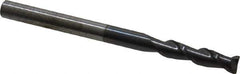 Accupro - 3/16", 3/4" LOC, 3/16" Shank Diam, 2-1/2" OAL, 2 Flute, Solid Carbide Square End Mill - Single End, AlTiN Finish, Spiral Flute, 40° Helix, Centercutting, Right Hand Cut, Right Hand Flute - USA Tool & Supply