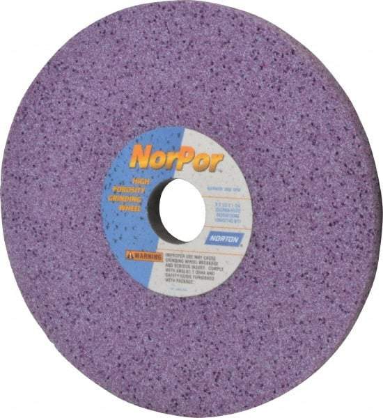 Norton - 8" Diam x 1-1/4" Hole x 1/2" Thick, H Hardness, 60 Grit Surface Grinding Wheel - Ceramic, Type 1, Medium Grade, 3,600 Max RPM, Vitrified Bond, No Recess - USA Tool & Supply