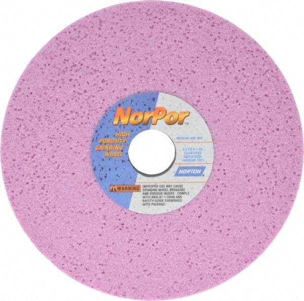 Norton - 8" Diam x 1-1/4" Hole x 1/2" Thick, H Hardness, 46 Grit Surface Grinding Wheel - Aluminum Oxide, Type 1, Coarse Grade, 3,600 Max RPM, Vitrified Bond, No Recess - USA Tool & Supply
