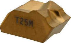 Seco - 150.106 14 T25M Grade, 1/4" Cutting Width, Carbide Cutoff Insert - 0° Neutral Lead Angle, 0.012" Cnr Rad, TiC/TiCN/TiN Coated - USA Tool & Supply