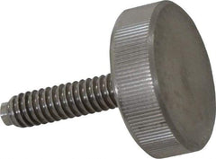 Gibraltar - 1/4-20 Knurled Shoulderless Dog Point Tip Grade 18-8 Stainless Steel Thumb Screw - 1-5/16" OAL, 1" Head Diam x 5/16" Head Height - USA Tool & Supply