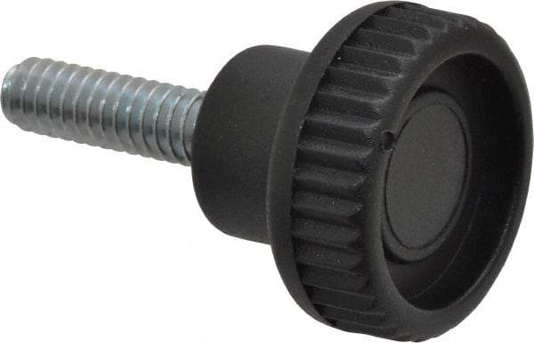 Gibraltar - 1/4-20 Knurled Shoulder Steel Thumb Screw - 1.42" OAL, 0.37" Head Height, Zinc-Plated Finish - USA Tool & Supply