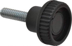 Gibraltar - 1/4-20 Knurled Shoulder Steel Thumb Screw - 1.42" OAL, 0.37" Head Height, Zinc-Plated Finish - USA Tool & Supply