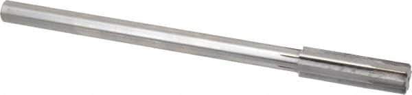 Made in USA - 0.579" Carbide-Tipped 6 Flute Chucking Reamer - Straight Flute, 7/16" Straight Shank, 2" Flute Length, 8" OAL - USA Tool & Supply