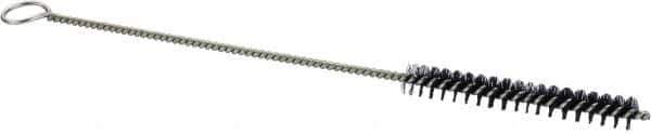 Weiler - 2" Long x 1/4" Diam Nylon Tube Brush - Single Spiral, 6-1/4" OAL, 0.005" Filament Diam, 3/32" Shank Diam - USA Tool & Supply