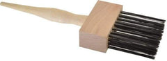 Weiler - 4 Rows x 8 Columns Steel Scratch Brush - 9-3/8" OAL, 2-1/2" Trim Length, Wood Straight Handle - USA Tool & Supply