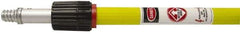 Weiler - 72 to 144" Long x 7/8" Diam Metal Handle for Vehicle Wash Brushes, Wall Brushes & Window Brushes - Yellow, Telescoping - USA Tool & Supply