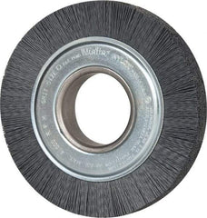 Weiler - 6" OD, 2" Arbor Hole, Crimped Nylon Wheel Brush - 1" Face Width, 1-1/4" Trim Length, 0.022" Filament Diam, 3,600 RPM - USA Tool & Supply