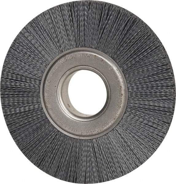 Weiler - 8" OD, 2" Arbor Hole, Crimped Nylon Wheel Brush - 1" Face Width, 2-1/4" Trim Length, 0.035" Filament Diam, 3,600 RPM - USA Tool & Supply